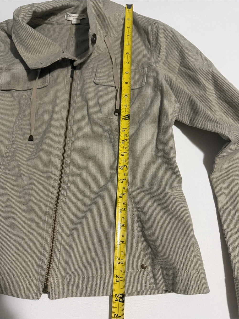 Coldwater Creek Women's Light Gray Casual Jacket with Stand Collar - 12